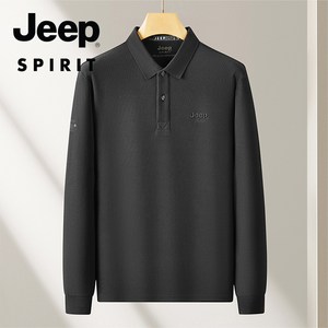 JEEP SPIRIT 남성 긴팔 카라 티셔츠 폴로 PK 셔츠 봄 가을 캐주얼 패션 JPHJ03A18081