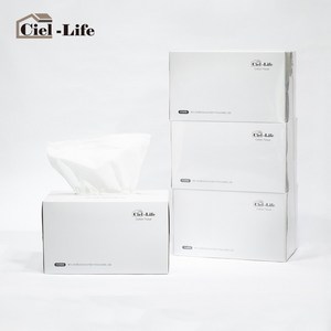 CIEL LIFE 먼지없는 천연펄프 각티슈 코편한 티슈 휴지 미용티슈 갑티슈, 3개, 250매