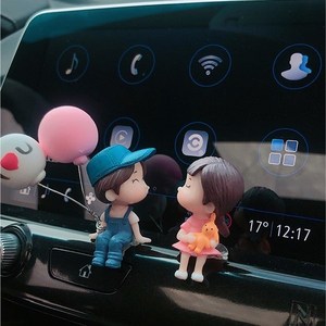 [유행공감] 알콩달콩 귀여운 뽀뽀피규어 6종 카페장식 차량장식, 풍선(O)나란히파란모자