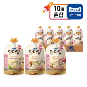 매일유업 맘마밀 안심이유식 12개월 3종 (총10개) 표고버섯과 소고기4+가리비와 두부3+아스파라거스와 닭가슴살3, 표고버섯4+가리비3+아스파라거스3, 1개