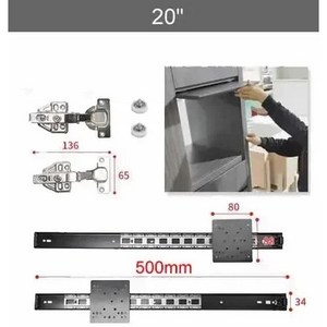 옷장 접이식 캐비닛 스윙용 문짝 플러그인 슬라이드 레일 힌지 숨겨진 스윙 트랙, 2. 20 inch, 1개