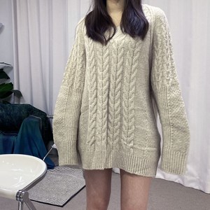 [심프리핏] 꽈배기 니트 미니원피스