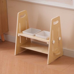 멍묘인 강아지밥그릇 고양이밥그릇 식기 애견 물그릇 높이조절 각도조절 2구 세트, 1개