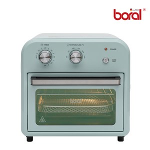 [SUNRISE MALL] boral 보랄 더 셰프 에어프라이어 오븐 14리터 대용량 오븐형 투명도어 스테인레스 트레이, 민트