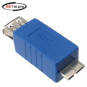 NETmate USB3.0 AF to MicoB 젠더(블루)/NM-U3G02/USB3.0 마이크로B/USB3.0 A타입 Female(, 1개