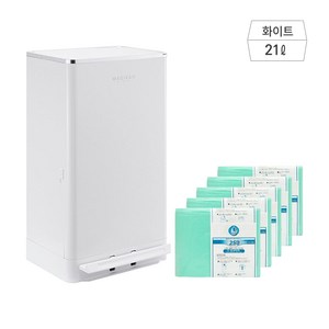 매직캔 크롬히포 21L/27L+리필6개(기본포함) MH250/MH280 신제품 더블락시스템, 01_21L화이트+리필6개 (MH250WCR), 21L+리필6개(기본포함)