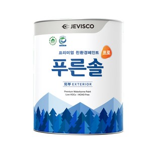 제비스코 수성페인트 푸른솔프로외부백색3.8L 친환경페인트 시멘트/벽면/베란다용/실외용, 1개, 3.8L, 백색