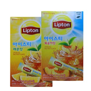 립톤 [Lipton] 아이스티 복숭아맛 20T+레몬맛 20T 홍차분말, 40개, 14g, 20개입