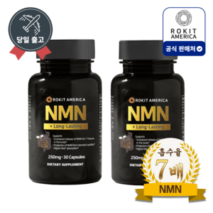 7배 흡수를 높인 NMN 롱라스팅 500mg(2캡슐) by 로킷아메리카, 2개, 30정