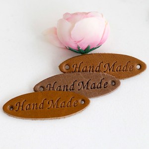 [니트박스 뜨개실] 타원 핸드 메이드 라벨 뜨개질도구, 브라운, 1개