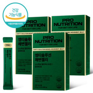 프로뉴트리션 엠티솔루션 쾌변젤리 난소화성말토덱스트린 알로에겔 사과맛, 3개, 14포