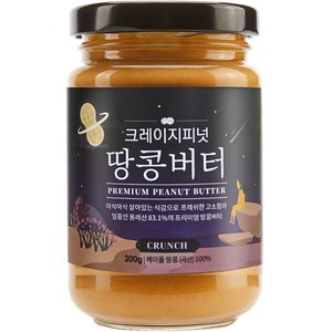 크레이지피넛 땅콩버터 크런치 무설탕 100% 국산 땅콩 버터 잼, 500g, 1개