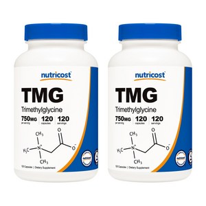 뉴트리코스트 TMG 트리메틸글리신 750mg 캡슐 글루텐 프리, 120정, 2개