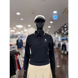 5F [신사] 파사디 골프 여성 기본 핏 에리 카라 티셔츠 봄 골프 기본 필드 아이템 [블랙 화이트] P24STY133X