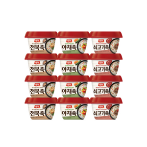 양반 쇠고기죽285gx4개+야채죽285gx4개+전복죽285gx4개(총12개), 1세트, 285g