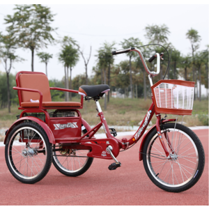 성인용 세발자전거 삼륜 어른 3발 삼발이 자전거 바구니 노인 b18, 단일사이즈, 1