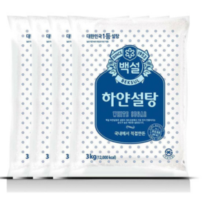 백설 하얀설탕, 3kg, 4개