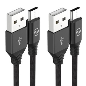 신지모루 USB-C 타입 더치 패브릭 케이블, 1m, 블랙, 2개입