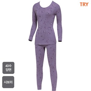 모아샵 트라이 여성 순면100% 뷰티날염9부 내의 상하세트