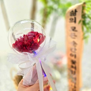 LED 꽃 카네이션 어버이날 스승의날 한송이 꽃봉 불봉, 1개, 레드