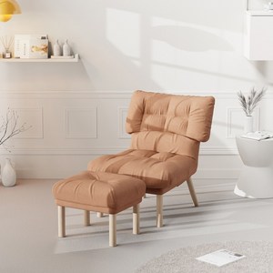 (주)실버미어 릴렉스 1인용 쇼파 간이 침대 안락의자 스툴포함, 브라운