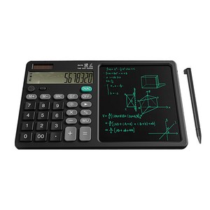 슬림 디지털 메모패드 전자 계산기 필기 사무용 회계용, 1개, 블랙