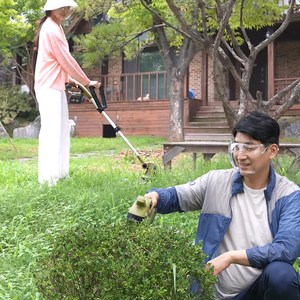 [하이쇼핑] 타이거 더블 예초왕 예초기 전정기 세트 무선 충전식 배터리 잔디 벌초 제초 잡초제거, 1개