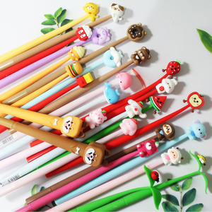 캐릭터펜 잘써지는 젤펜 말랑거리는 중성펜 예쁜볼펜 홍보용볼펜 선물용문구 볼펜인쇄, 6 도너츠초콜렛