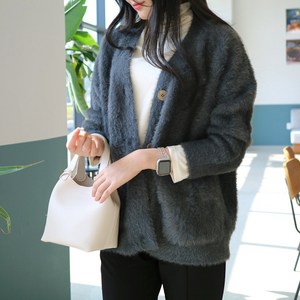 메리앤유 포근한 양면털 버튼다운 포켓가디건
