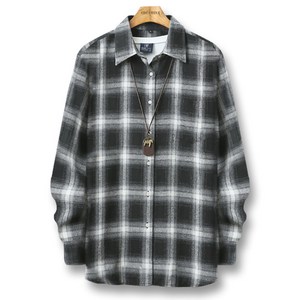 코카리나 델로글 체크 셔츠 베이직핏 캐주얼 패턴 포켓 카라 남방