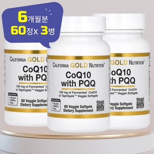 캘리포니아 골드 뉴트리션 코큐텐 100mg Califonia Gold Nutition CoQ10 100mg, 3개, 60정