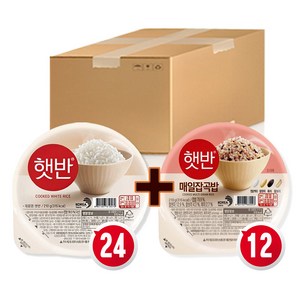 [실속형 세트상품] 햇반 백미24개 + 잡곡12개, 210g, 36개