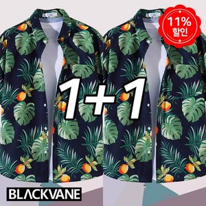 블랙베인 꽃무늬 하와이안 바캉스 셔츠 1+1 여행 여름 남방
