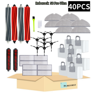 퓨어퍼스트 로보락 S8 Pro Ultra 소모품 브러시 필터 호환 먼지봉투 기프트팩, 1세트, 1년풀패키지40pcs