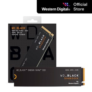 WD BLACK SN850X M.2 NVMe SSD 고성능 PCIe Gen4 PS5호환, 2TB