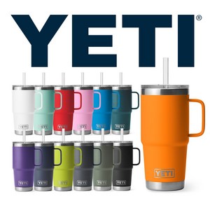 예티 YETI 램블러 텀블러 보냉 739mL 빨대뚜껑 트래블 손잡이 머그 25oz 13종, 01. AGAVE TEAL, 1개