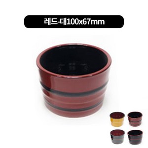 멜라민 모밀장국 8size, 레드-대100x67mm, 1개