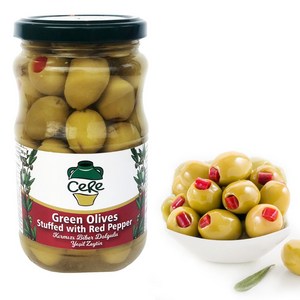 그린 올리브 위드 레드페퍼 튀르키예 Green Olives with Red Pepper Turkiye, 1개, 670g