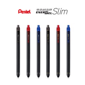 Pentel 펜텔 에너겔 슬림 볼펜 (BLN435R1 BL437R1), 0.5-흑색