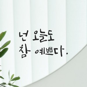 모노먼트 거울 현관문 옷가게 화장실 욕실 카페 캘리그라피 레터링 스티커 - 넌 오늘도 참 예쁘다, LC-016, 흰색