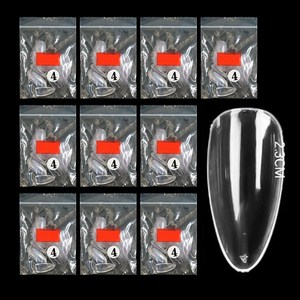 네일팁 아몬드팁 네일연장팁 투명 인조손톱 500p, 1개, 네일팁 아몬드팁 4호
