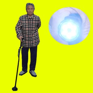 다휴사 고급 지팡이 초경량 가벼운 노인 지팡이 튼튼한 네발 지팡이 어르신 사발 4발, 1개