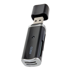 USB OTG 카드리더기 SD TF MMC MS MS-M2 메모리 슬롯 지원 PC 노트북 연결, 블랙