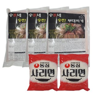 송가네 송탄부대찌개 800g 팩당 2인분 (라면사리 포함), 부대 3팩 사리 2봉, 1세트