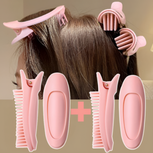 코코마르 앞머리 뿌리 볼륨 집게 구르프 헤어롤 뿌리펌 효과 2+2, 4개, 핑크
