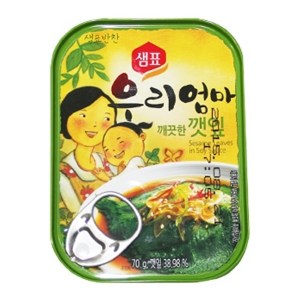 샘표우리엄마 깨끗한깻잎 기타반찬통조림, 70g, 1개