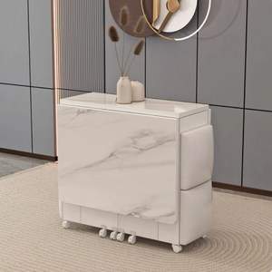 코에리나 접이식 아일랜드 확장형 4인용 식탁 테이블 세트, 2. 화이트 모조 설산+화이트, 1.사각형