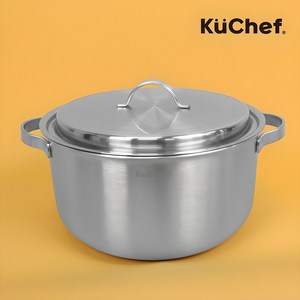 쿠쉐프 통5중 인덕션용 스텐 곰솥 냄비 인덕션 전용 큰 대용량 대형 곰탕 사골 업소용 스탠 28cm, 1개