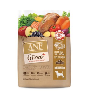 ANF 6FREE 플러스 오리&연어 1.8kg 강아지사료, 오리, 1.6kg, 1개