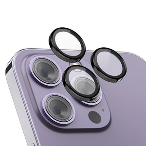 케이맥스 애플 아이폰 14 프로 프로맥스 플러스 호환 쉴드 휴대폰 강화유리 메탈 링 개별 카메라 렌즈 보호필름, 1개
